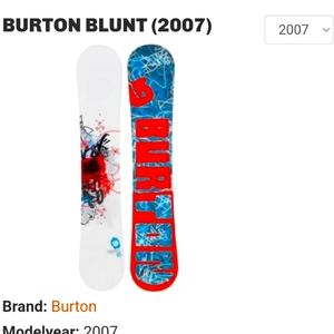 Vintage Burton Blunt 155 cm fly wood Core Snowboard 19" Width 480mm centered